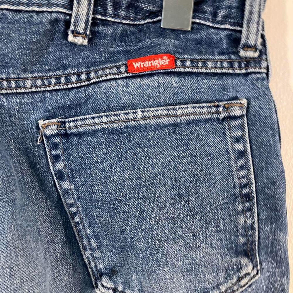 Wrangler Vintage 80s Blue‎ Faded Made in USA Denim Workwear Jeans - Picture 4 of 7